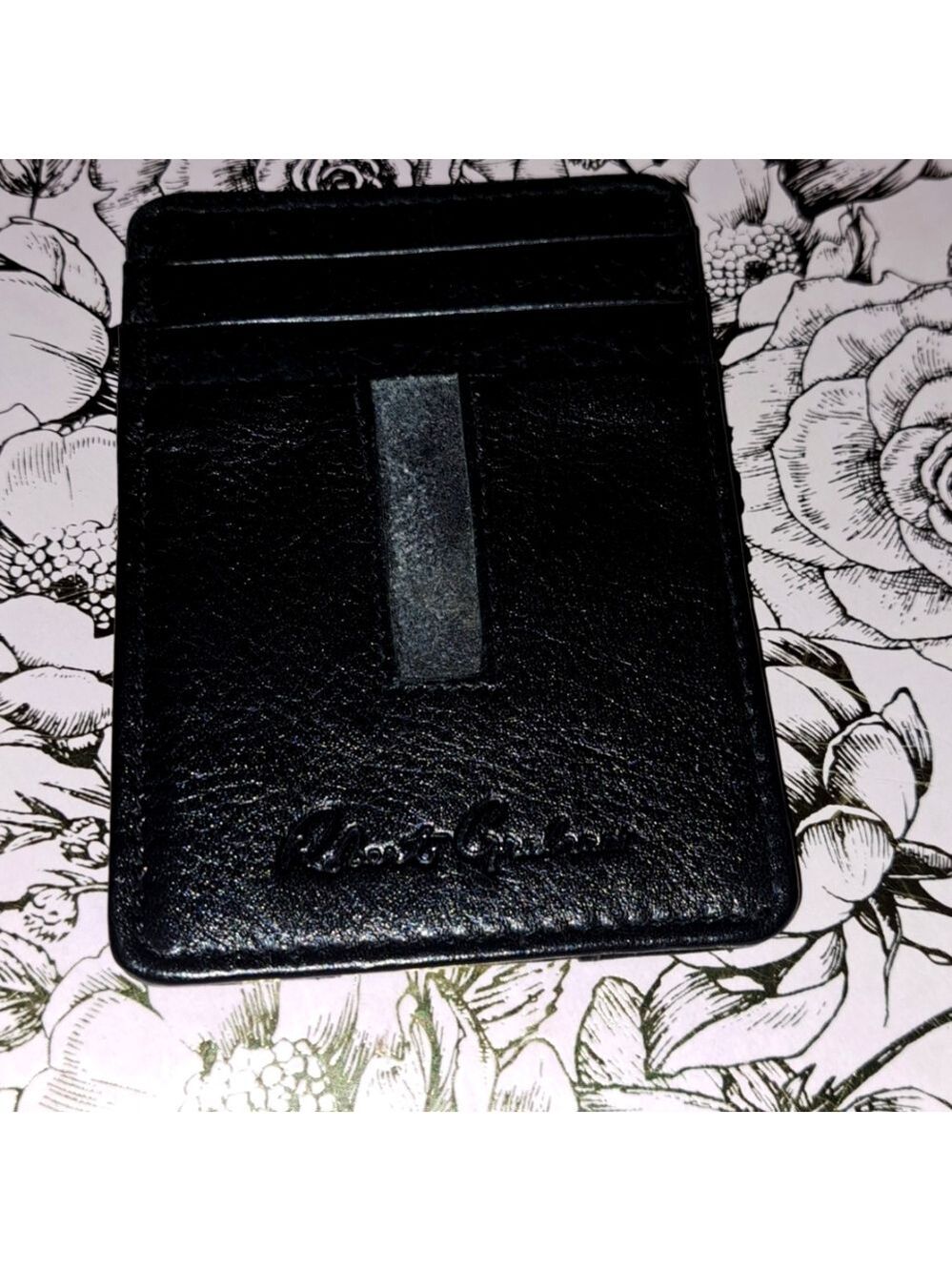 Robert Graham Black Leather Card Holder Mens Wallet.